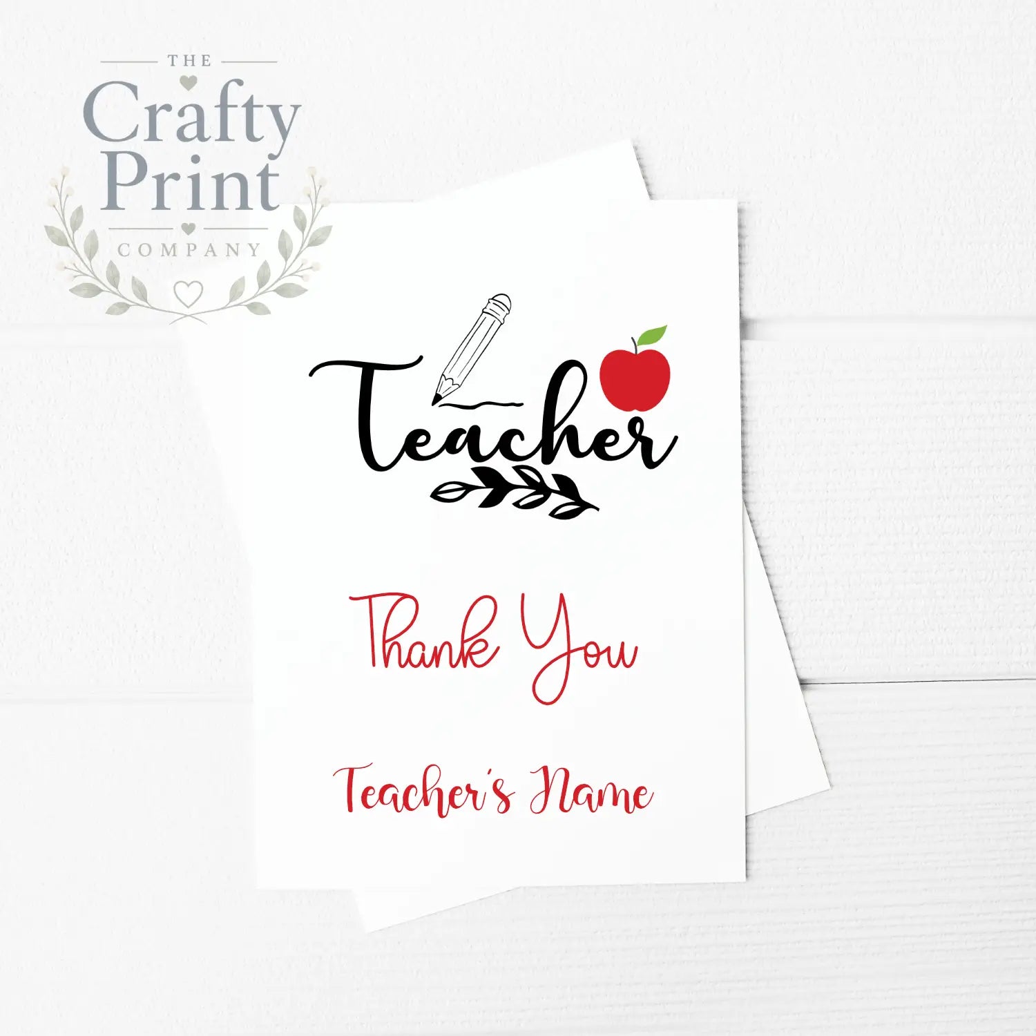 Teacher Thank You Personalised A5 Card & Envelope