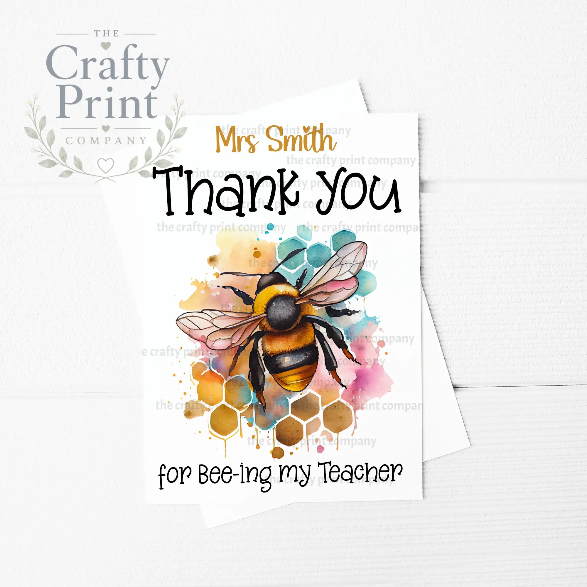 Thank you for Bee-ing my Teacher Personalised A5 Card
