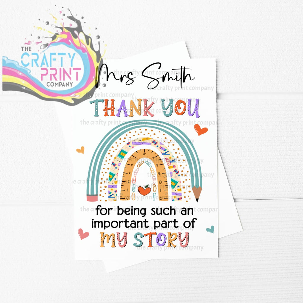Thank you for being such an important part A5 Card