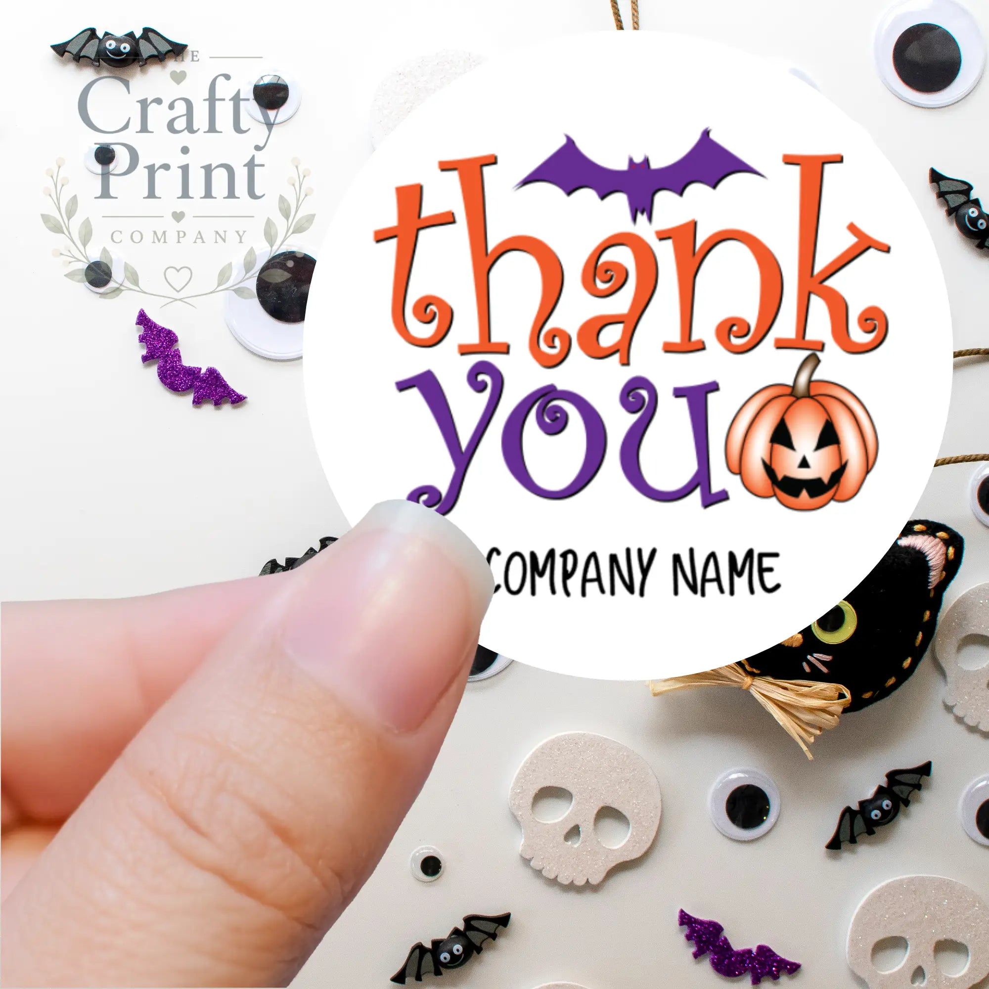 Thank You Halloween Printed Sticker - Decorative Stickers