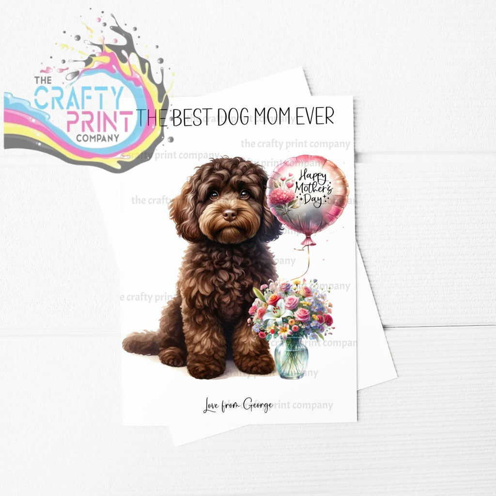 The Best Dog Mom Ever Cockapoo Personalised A5 Card