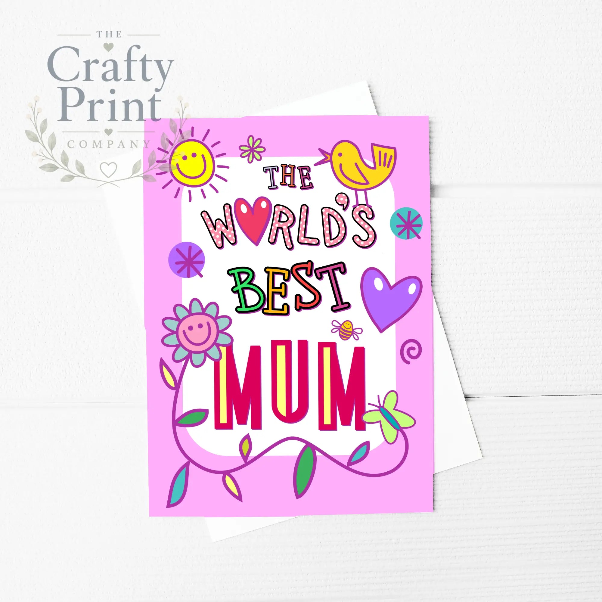 The World’s Best Mum A5 Card & Envelope - Greeting Note