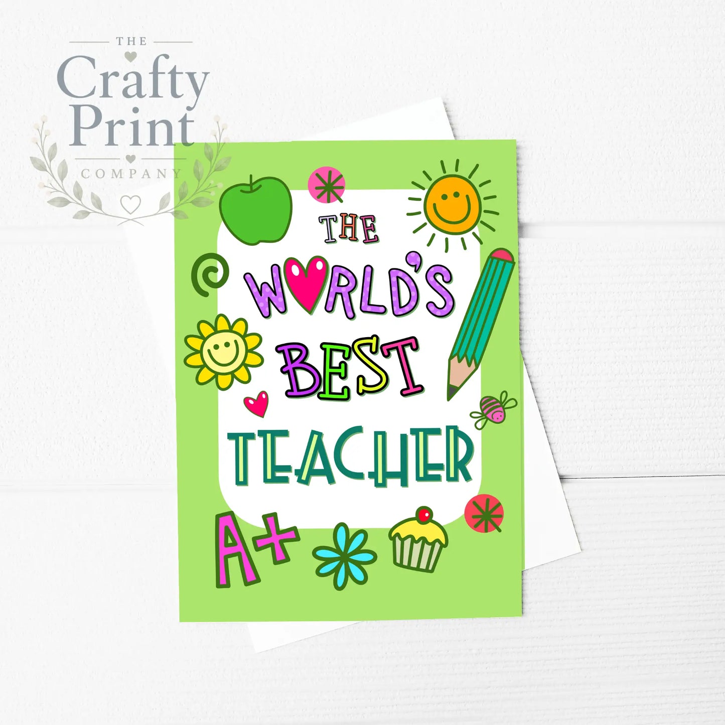 The World’s Best Teacher A5 Card & Envelope - Greeting Note