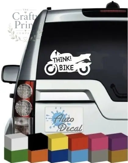 Think Bike In Motorcycle shape Novelty Car Sticker - Bumper