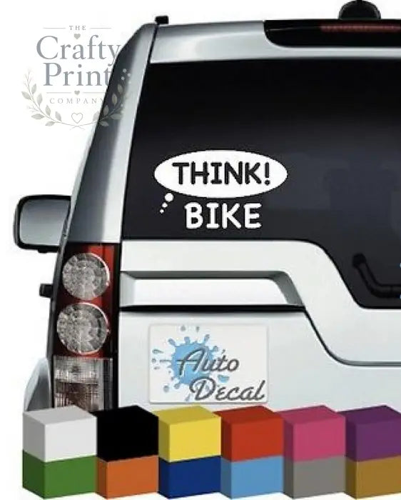 Think Bike Novelty Car Sticker - Bumper Stickers