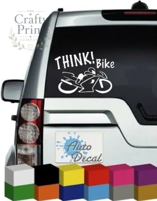 Think Bike with Motorbike Novelty Car Sticker - Bumper