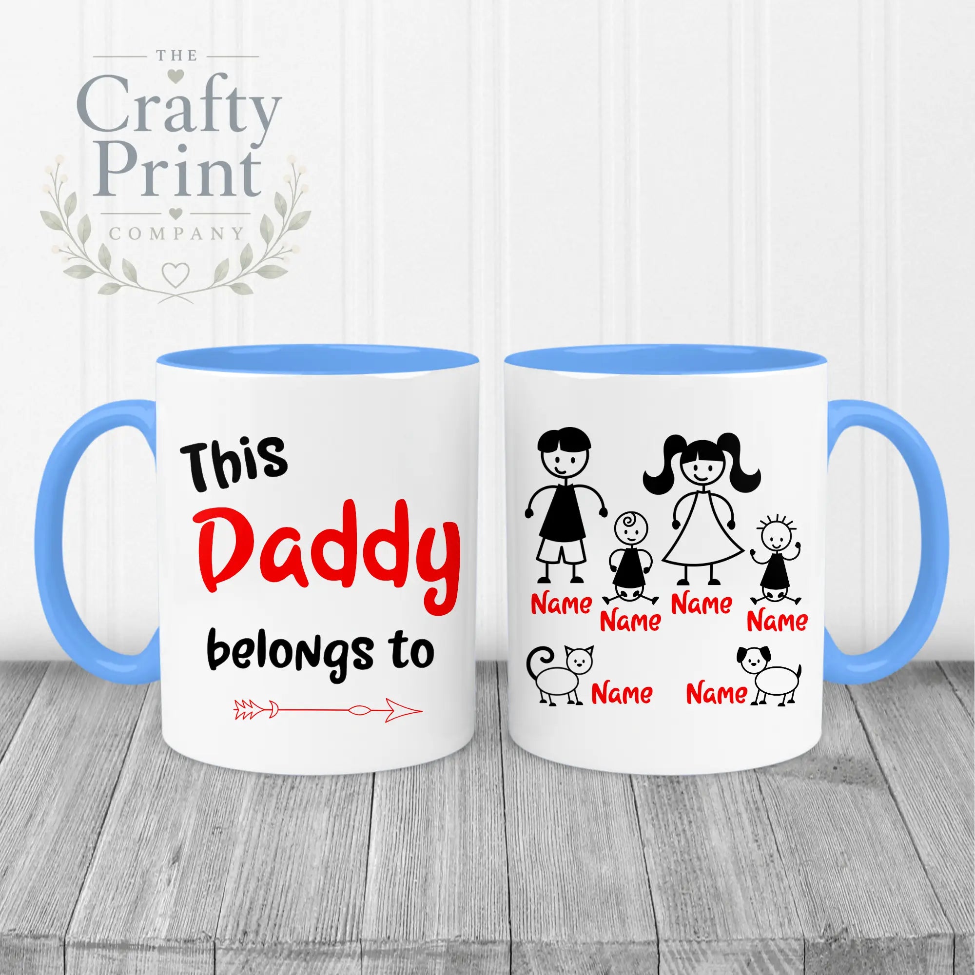 This Daddy / Mummy belongs to Personalised Mug - Blue