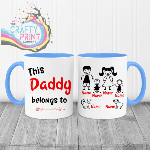 This Daddy / Mummy belongs to Personalised Mug - Blue