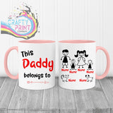 This Daddy / Mummy belongs to Personalised Mug - Pink