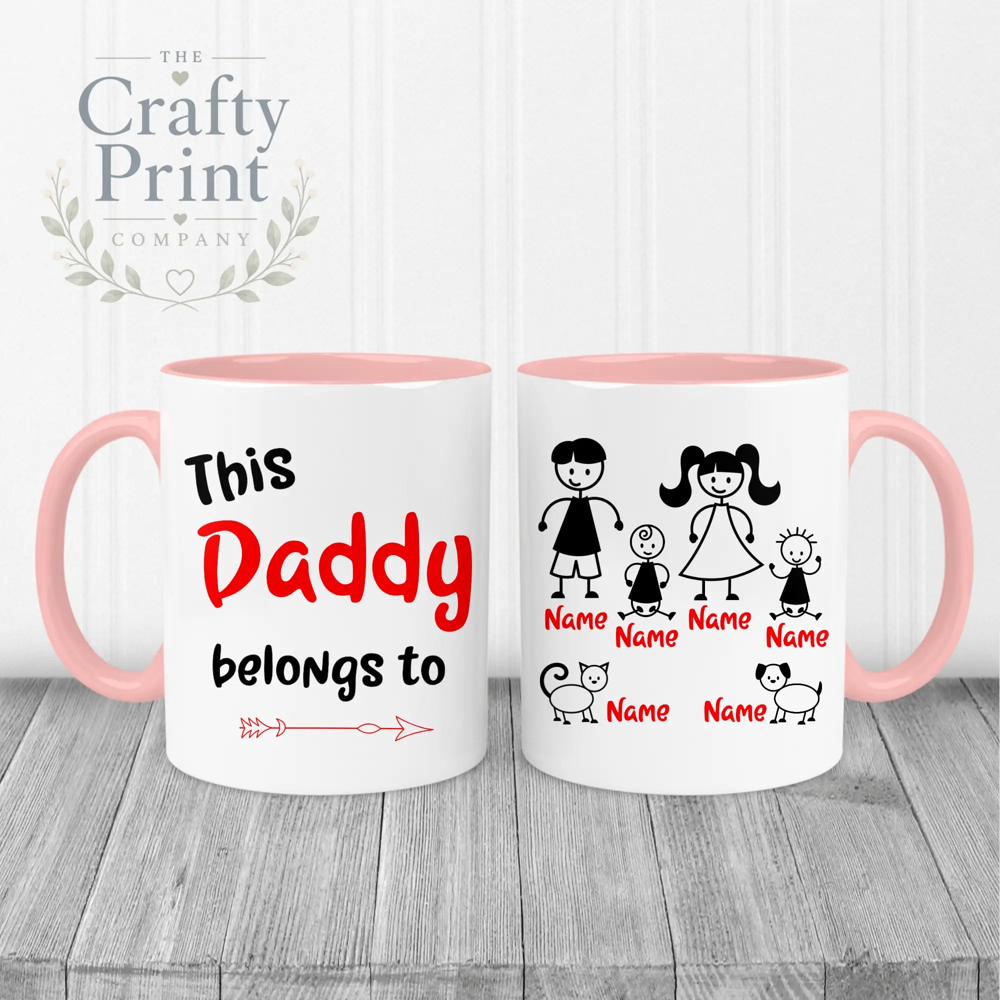 This Daddy / Mummy belongs to Personalised Mug - Pink