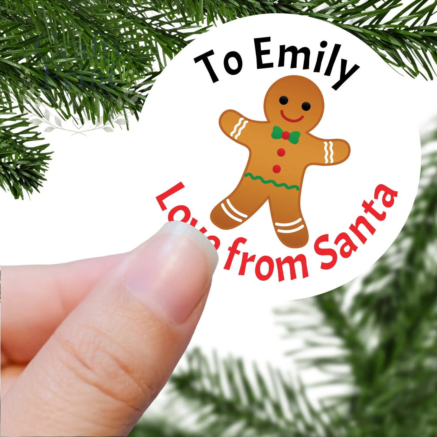 To Name Love from Santa with Gingerbread Man Printed