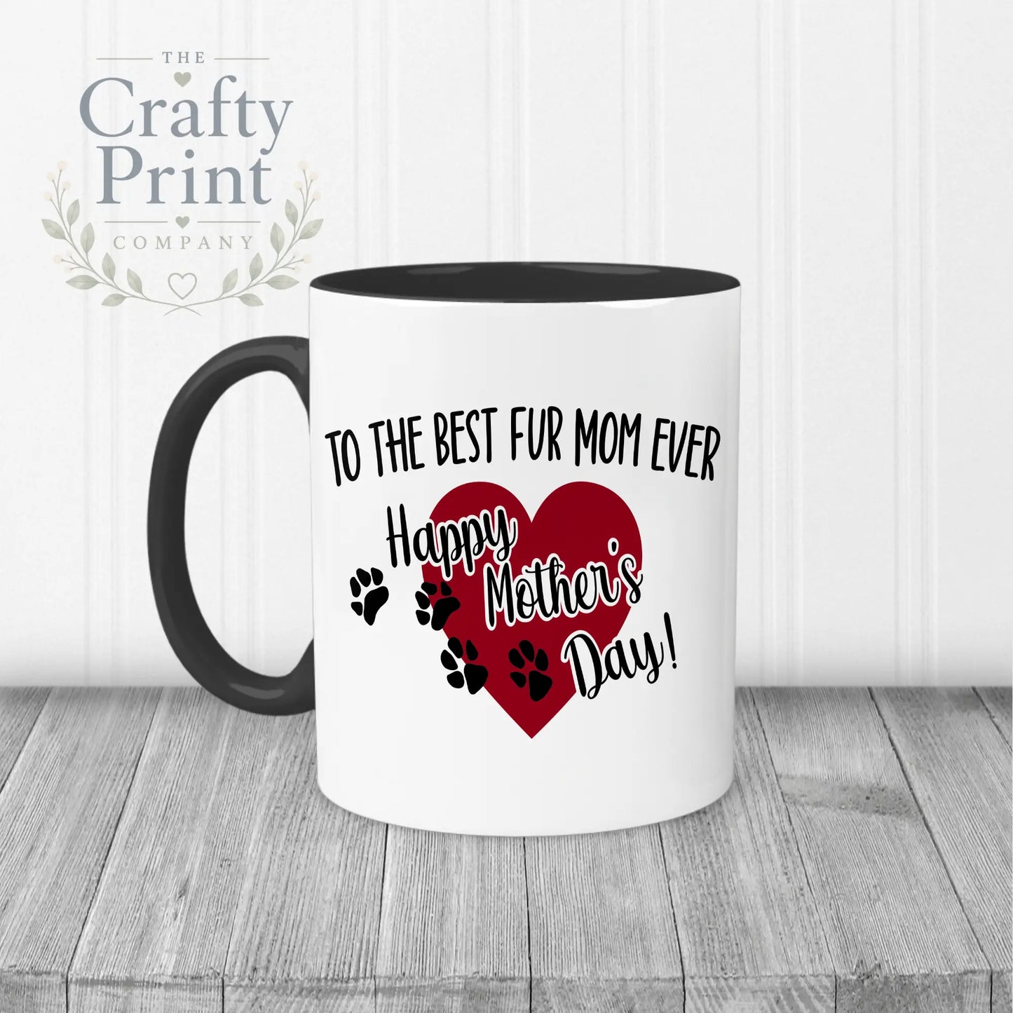 To the Best Fur Mom Ever Mug - Black Handle & Inner - Mugs