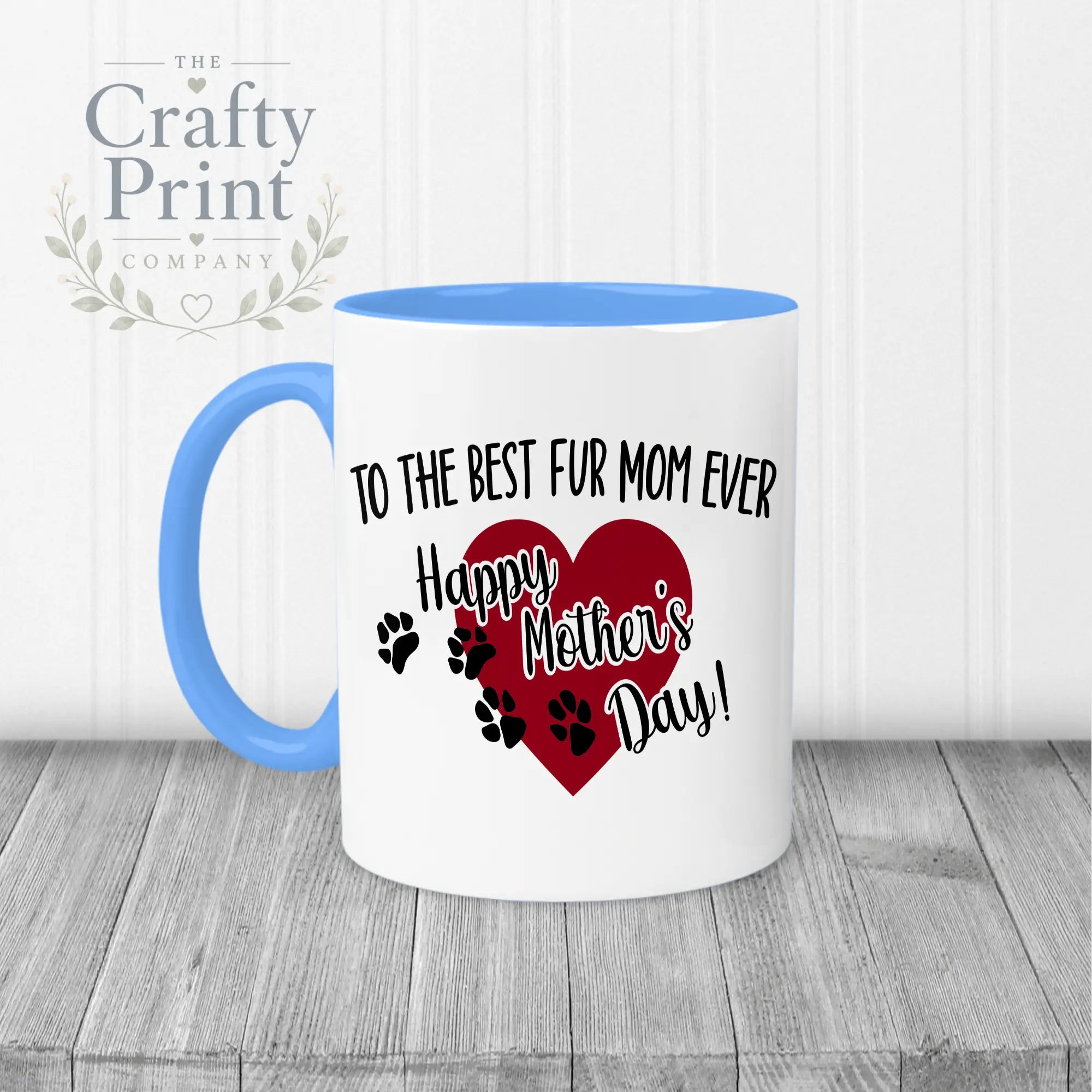 To the Best Fur Mom Ever Mug - Blue Handle & Inner - Mugs