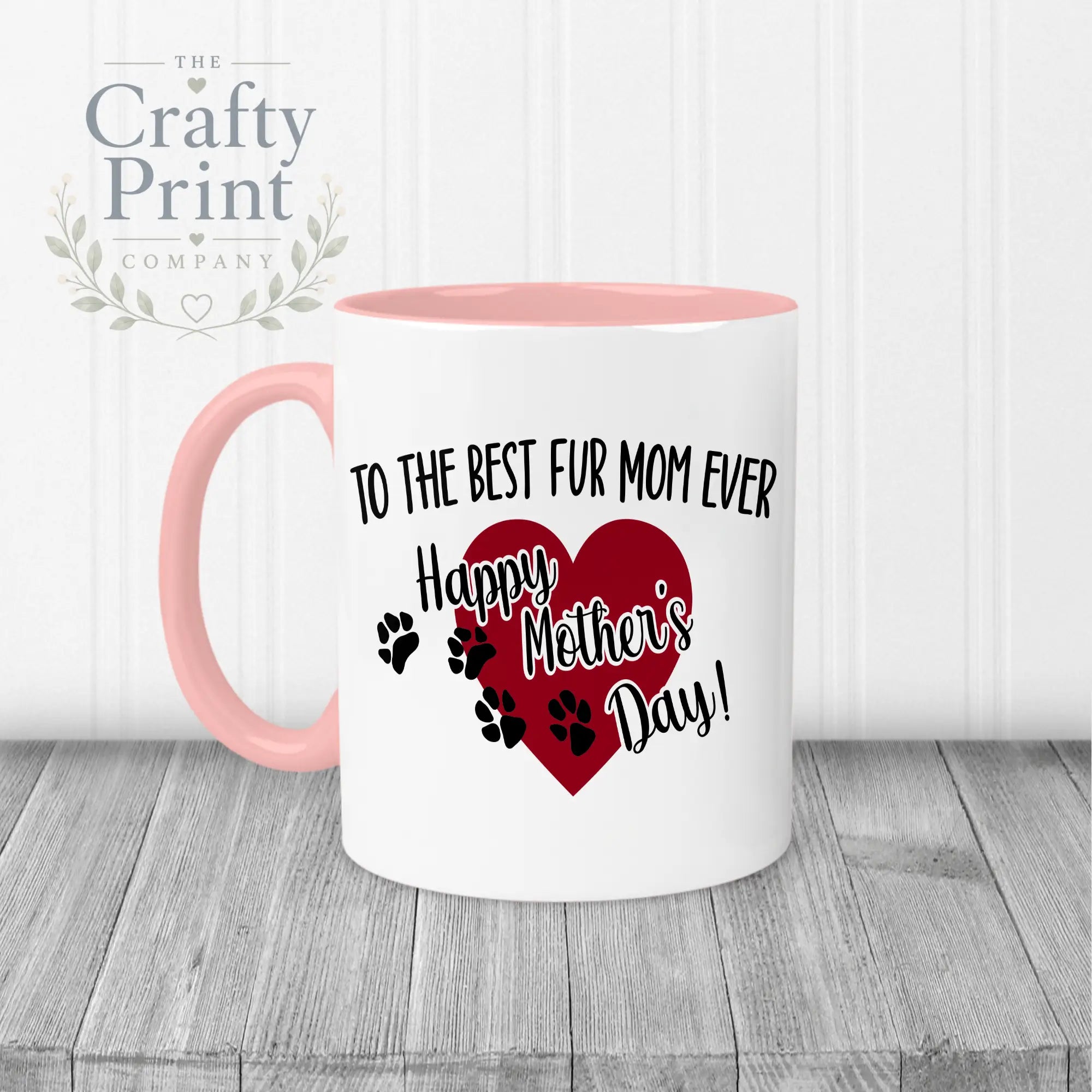 To the Best Fur Mom Ever Mug - Pink Handle & Inner - Mugs