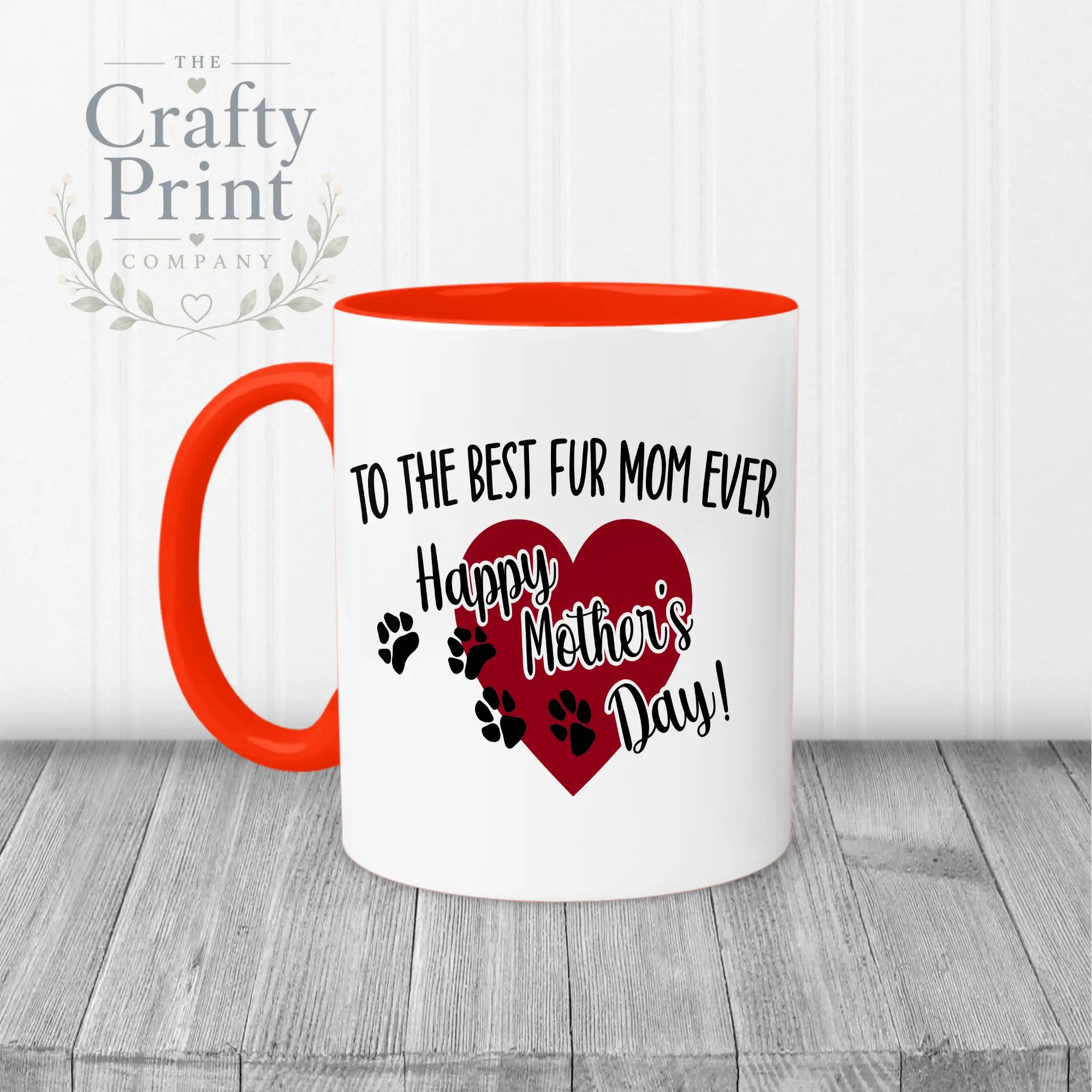 To the Best Fur Mom Ever Mug - Red Handle & Inner - Mugs