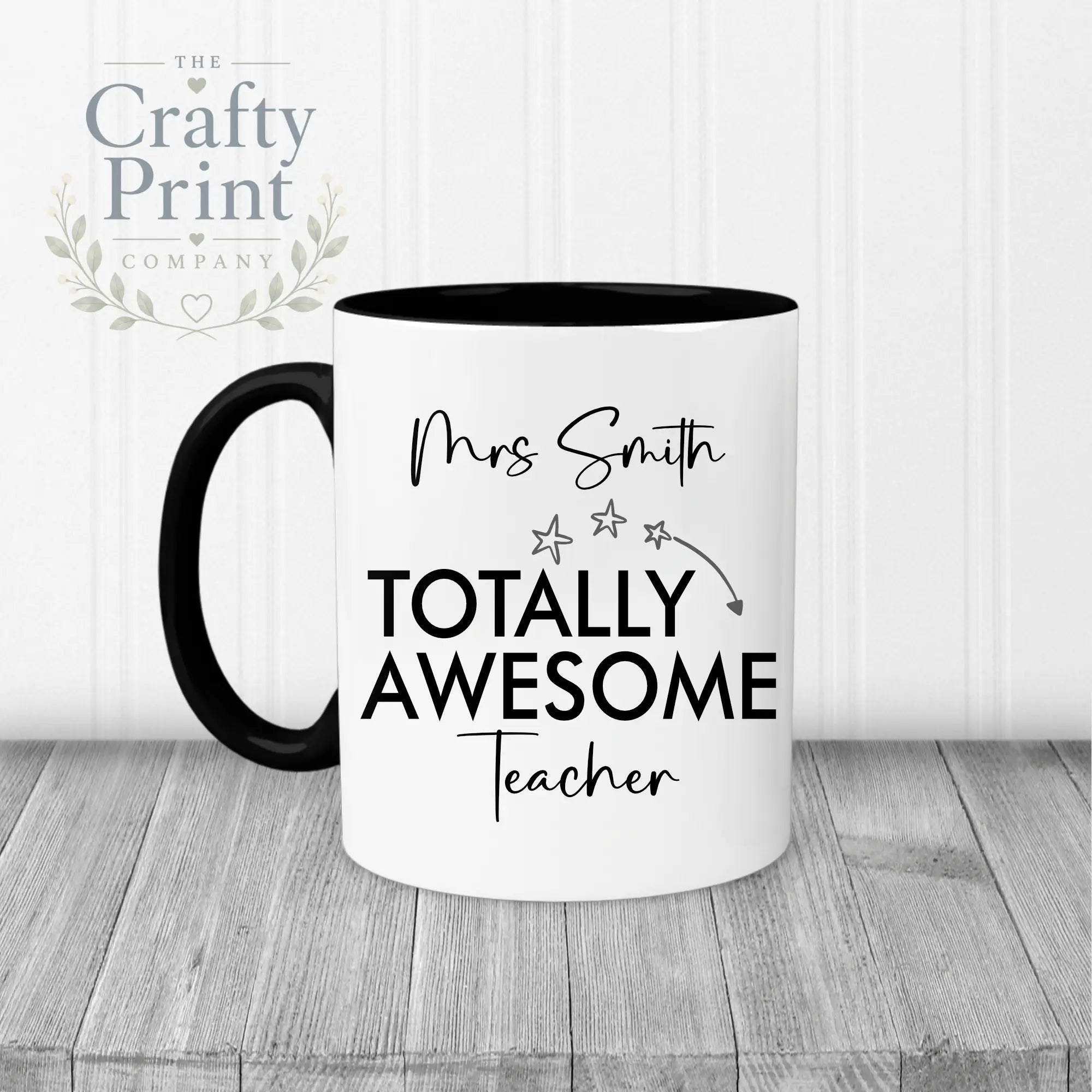Totally Awesome Teacher Mug - Black Handle & Inner - Mugs