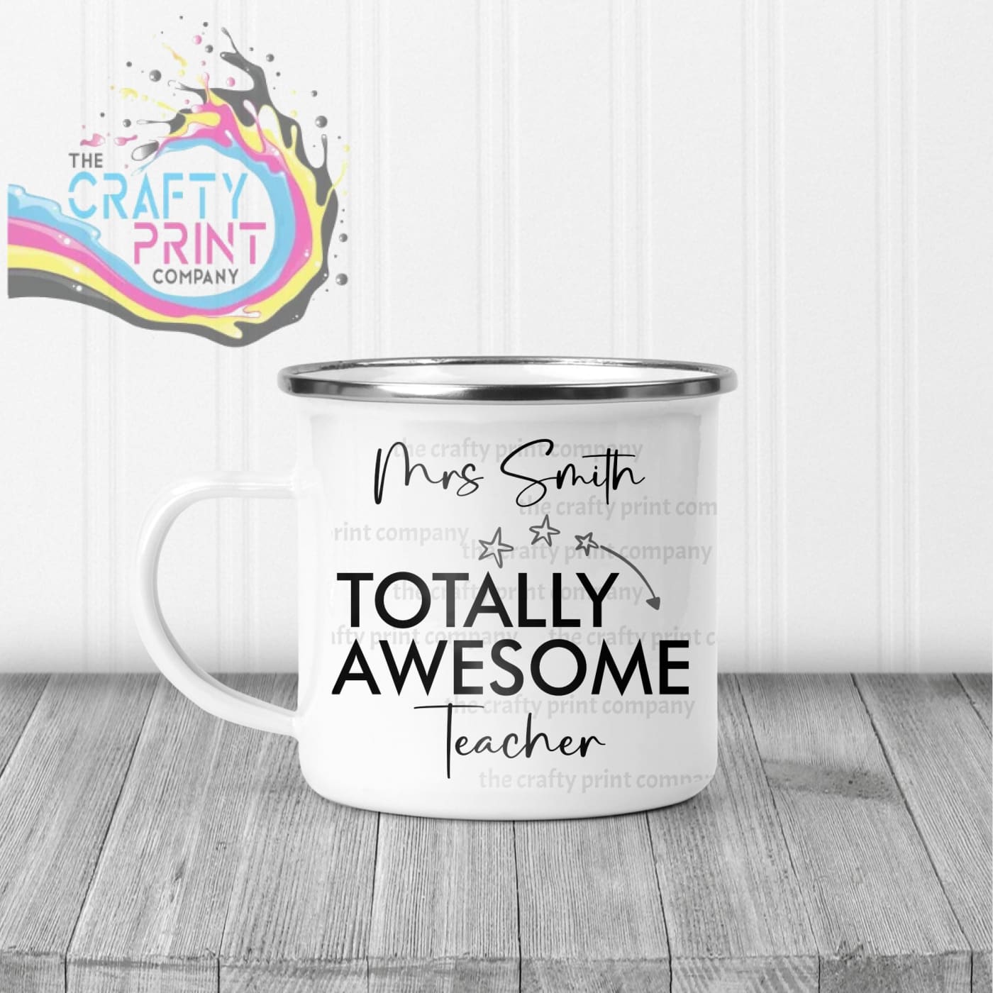 Totally Awesome Teacher Mug - Enamel - Mugs