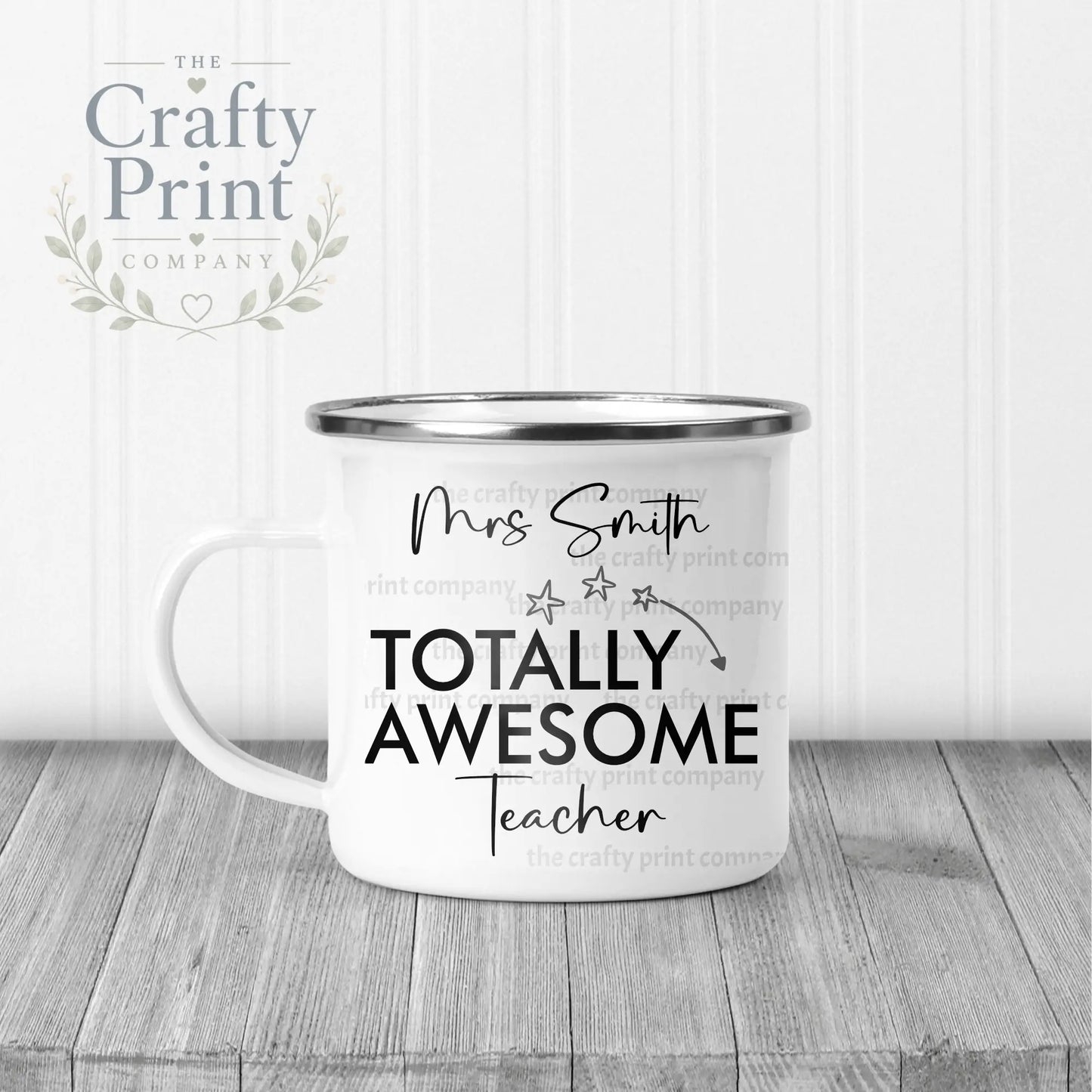 Totally Awesome Teacher Mug - Enamel - Mugs