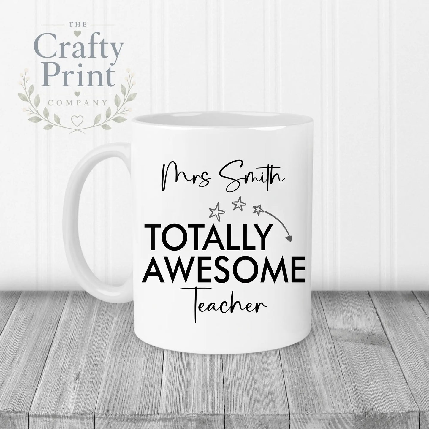 Totally Awesome Teacher Mug - White Handle & Inner - Mugs