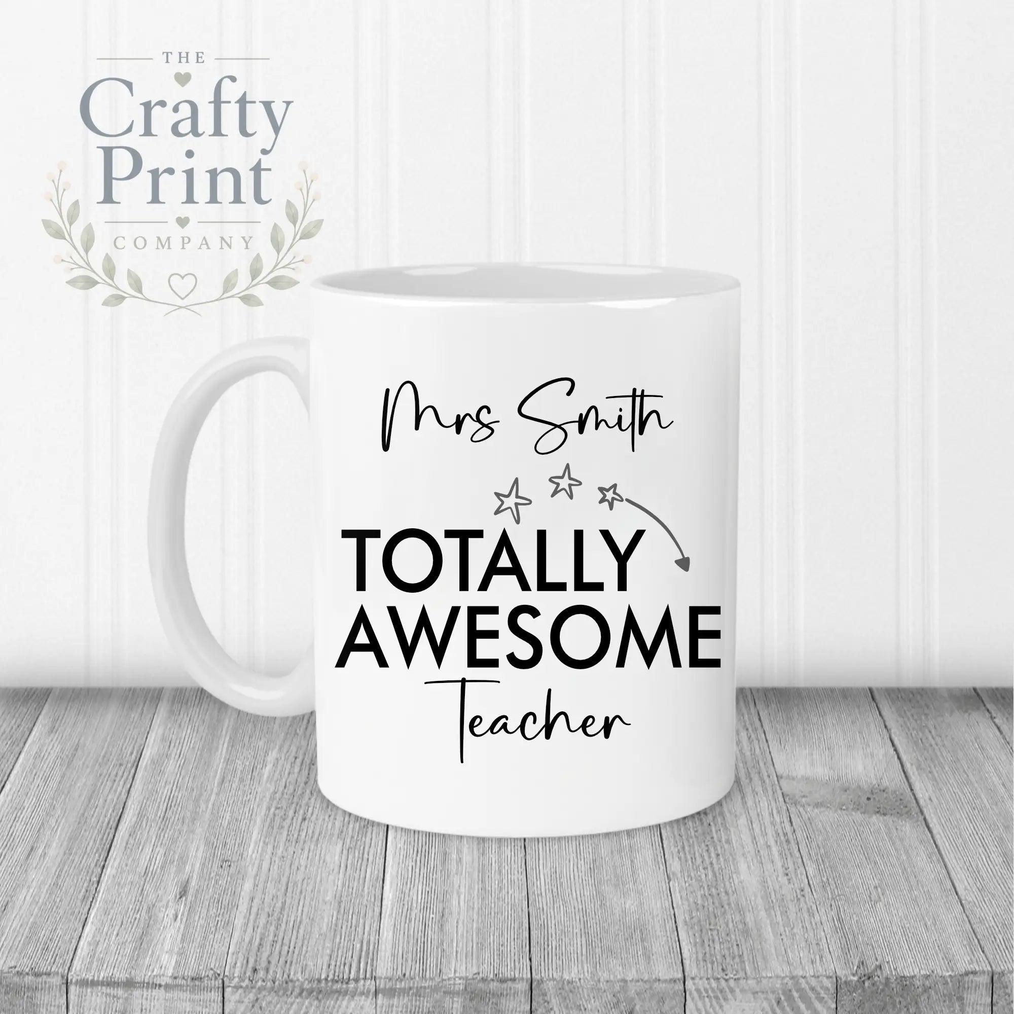 Totally Awesome Teacher Mug - White Handle & Inner - Mugs