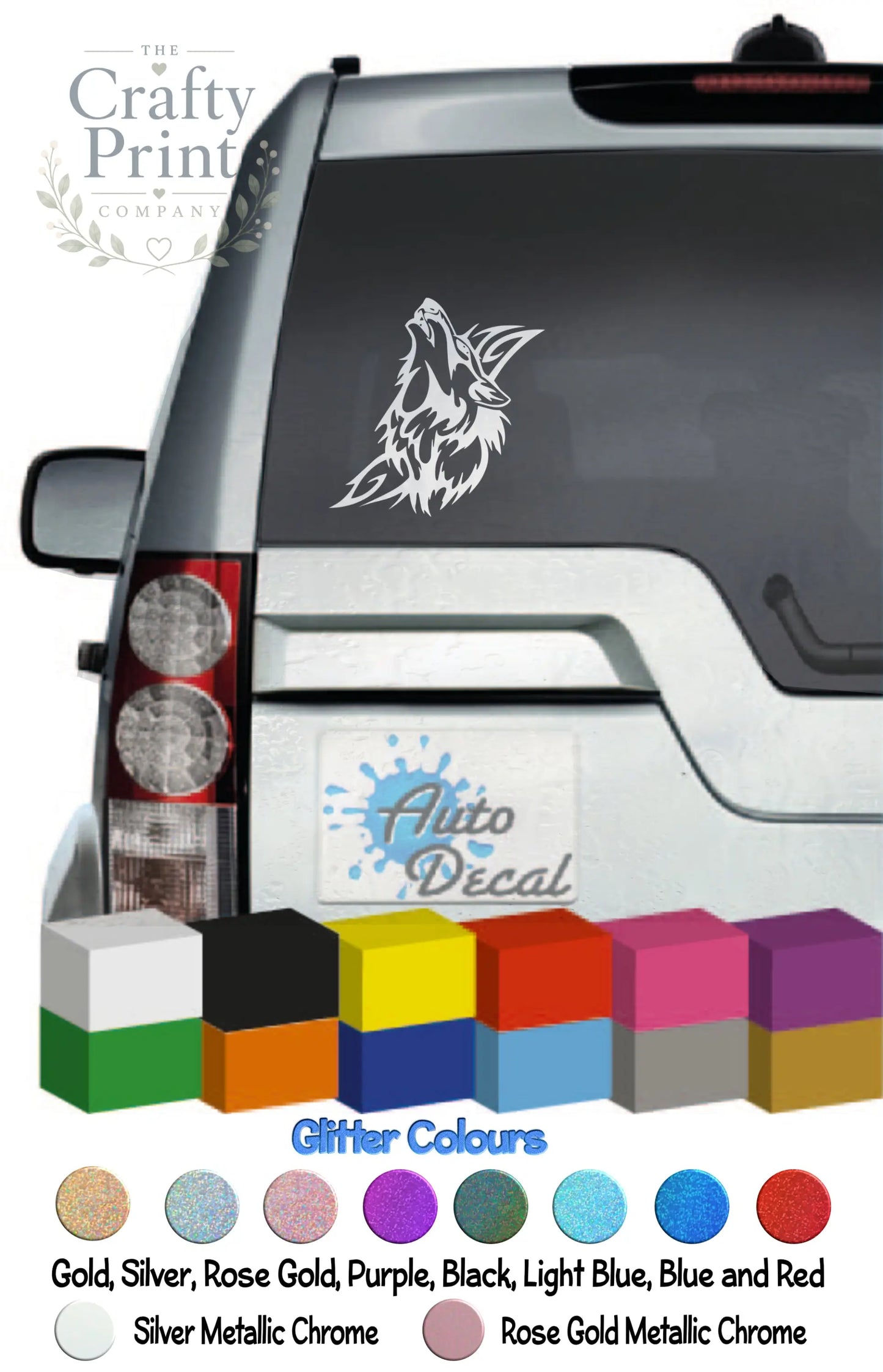 Tribal Howling Wolf V2 Novelty Car Sticker - Bumper Stickers