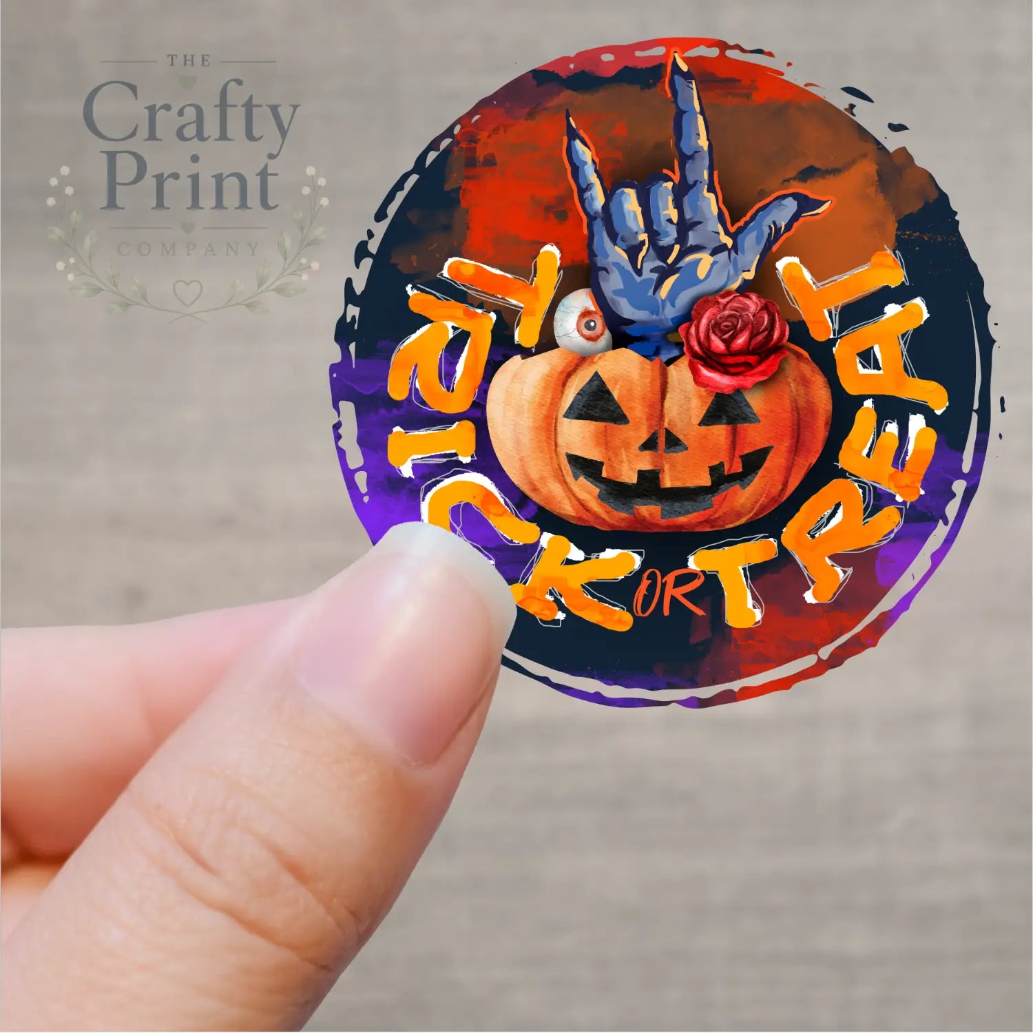Trick or Treat Printed Sticker - Decorative Stickers