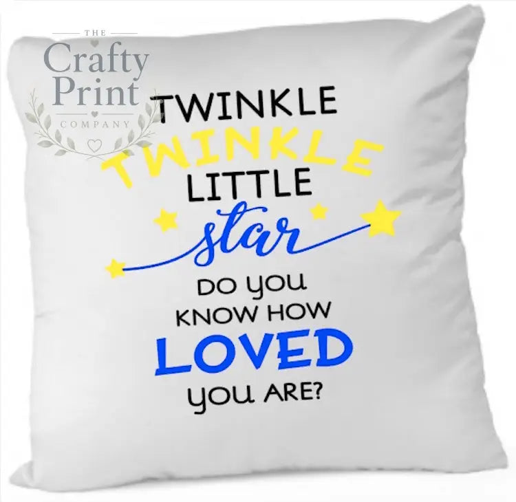 Twinkle Little Star Cushion - Blue - Chair & Sofa Cushions