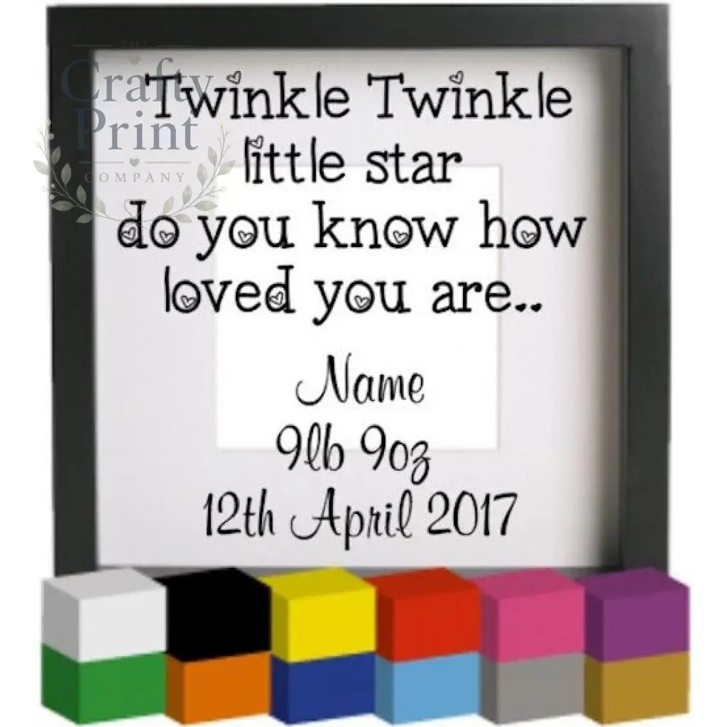 Twinkle (Personalised) Vinyl Decal Sticker - Decorative