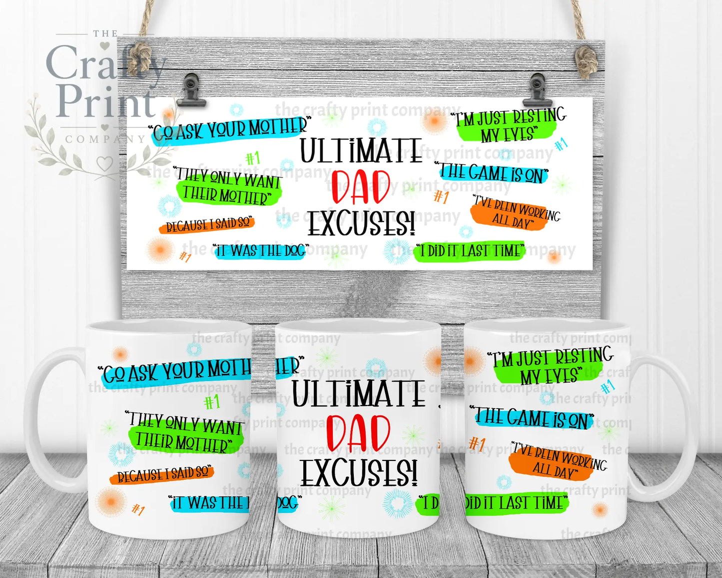 Ultimate Dad Excuses Mug - White Handle & Inner - Mugs