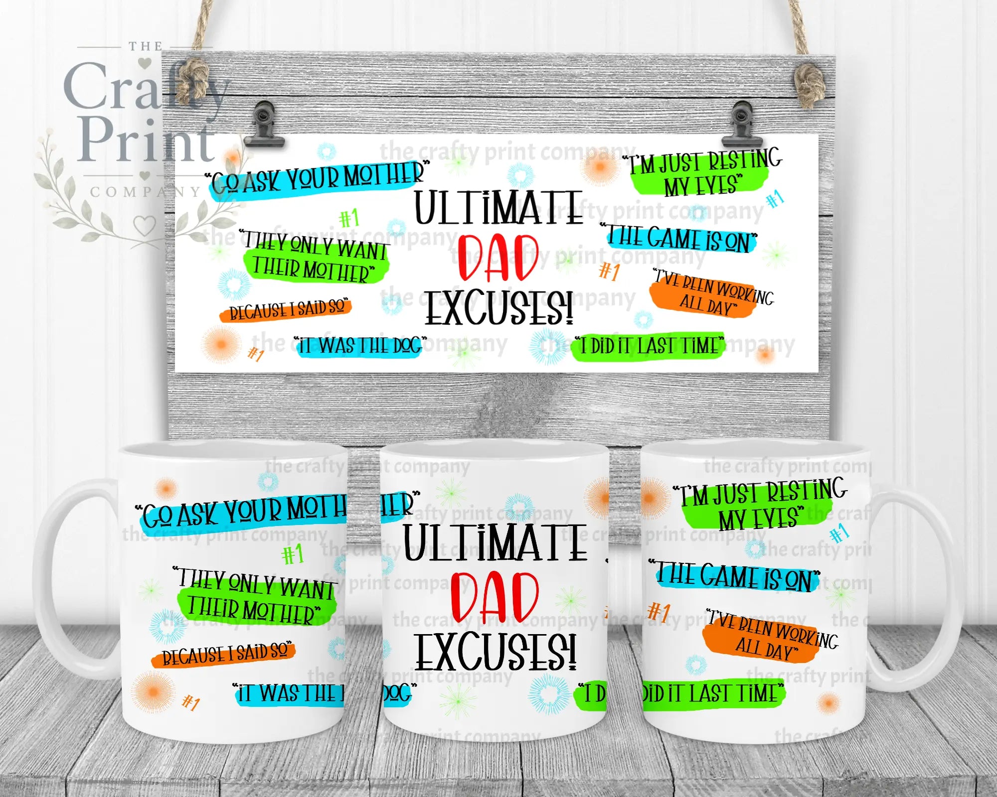 Ultimate Dad Excuses Mug - White Handle & Inner - Mugs