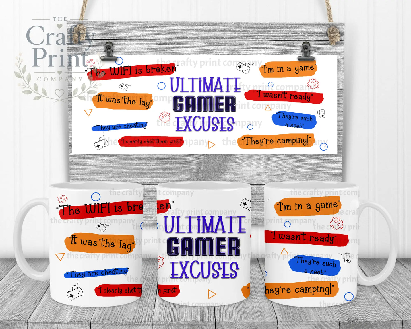 Ultimate Gamer Excuses Mug - White Handle & Inner - Mugs