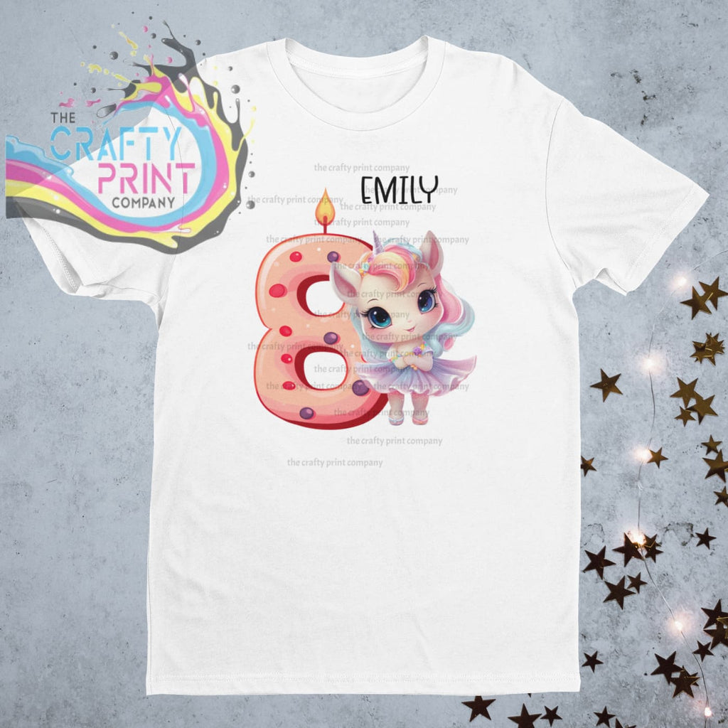 Unicorn Age Birthday Children’s T-shirt - Eight - Shirts &