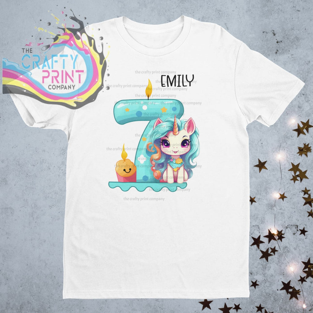 Unicorn Age Birthday Children’s T-shirt - Seven - Shirts &