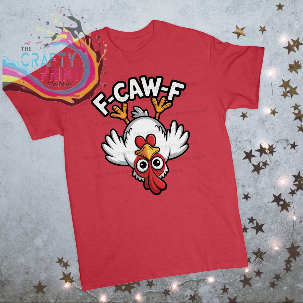 Upside Down Rooster F-Caw-F T-shirt - Red - Shirts & Tops