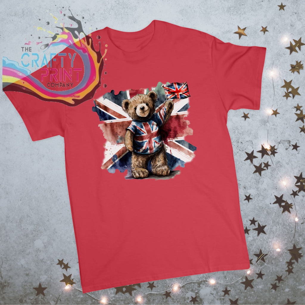 VE Day Bear Children’s T-shirt - Red - Shirts & Tops