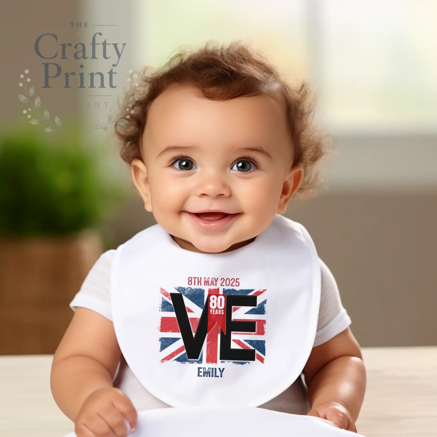 VE Day Flag Personalised Baby Bib - & Toddler Clothing