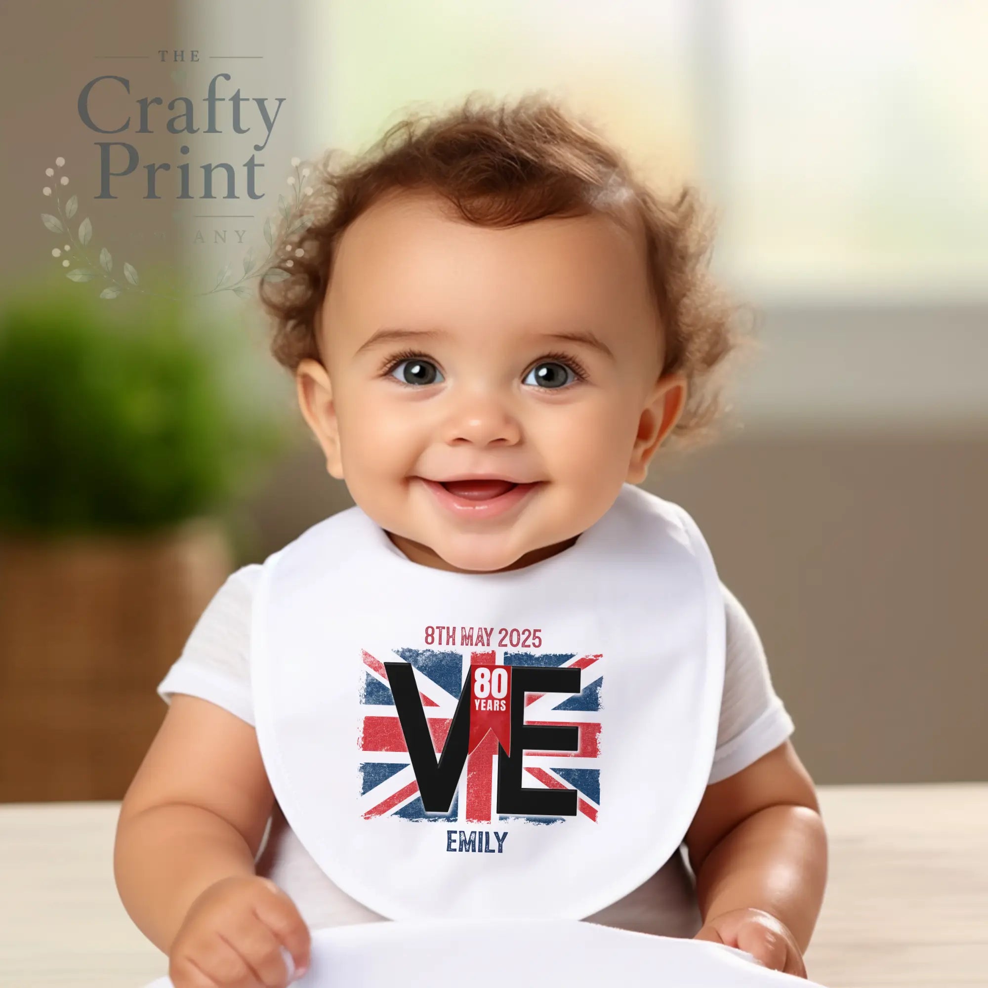 VE Day Flag Personalised Baby Bib - & Toddler Clothing