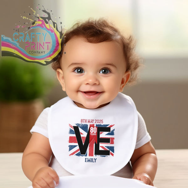 VE Day Flag Personalised Baby Bib - & Toddler Clothing