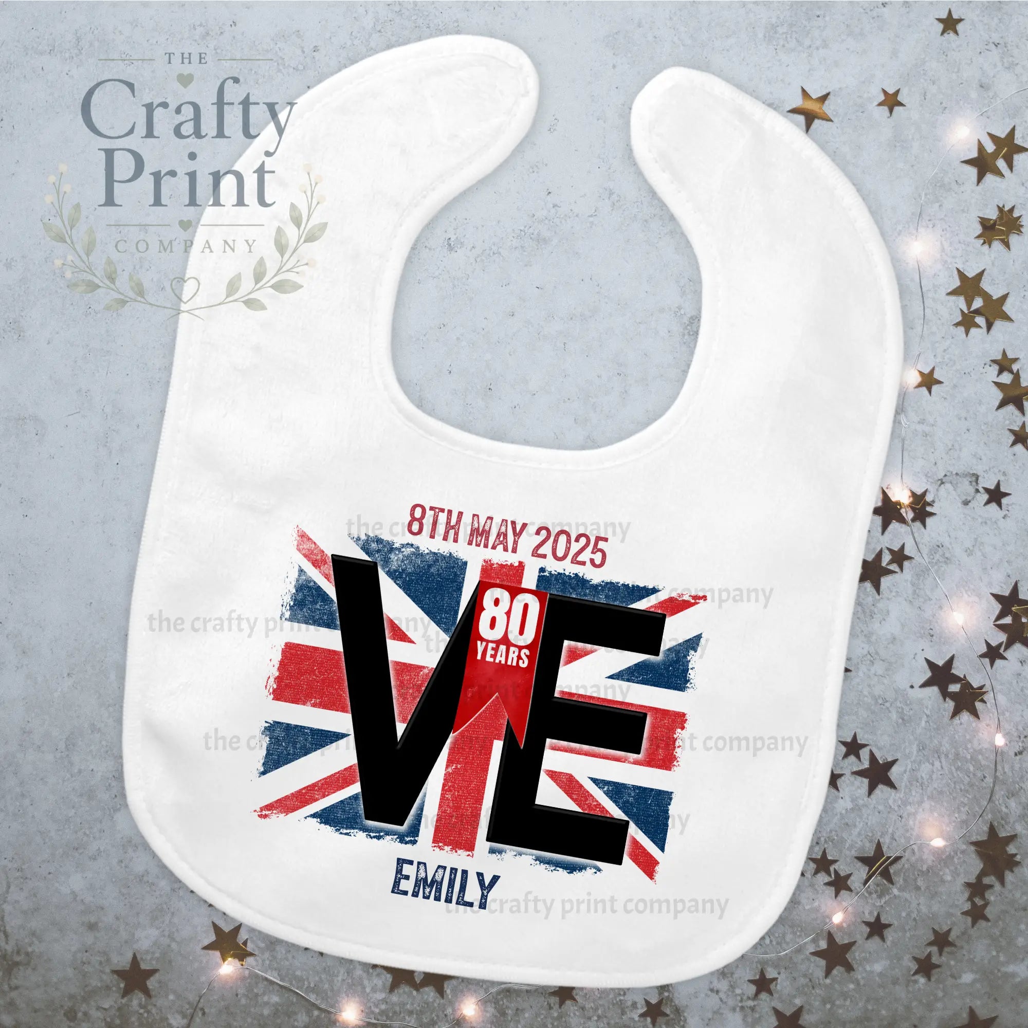 VE Day Flag Personalised Baby Bib - & Toddler Clothing