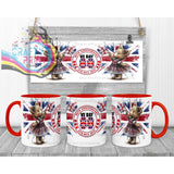 VE Day Girl Teddy Mug - Red Handle & Inner - Mugs