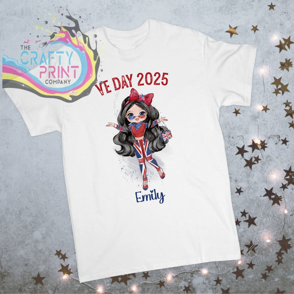 VE Day Ready Girl Personalised Children’s T-shirt - White