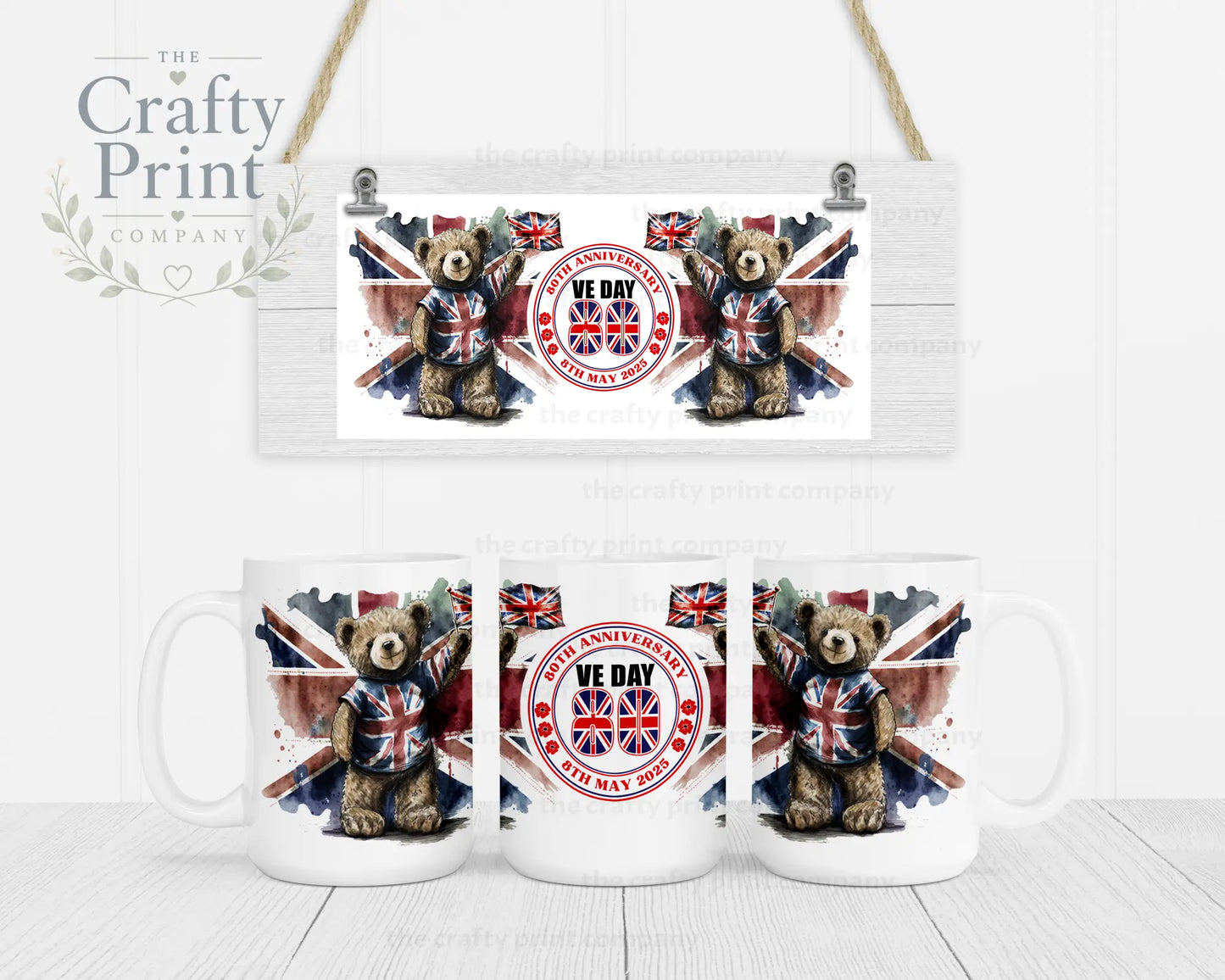 VE Day Teddy Mug - Jumbo 15oz - Mugs