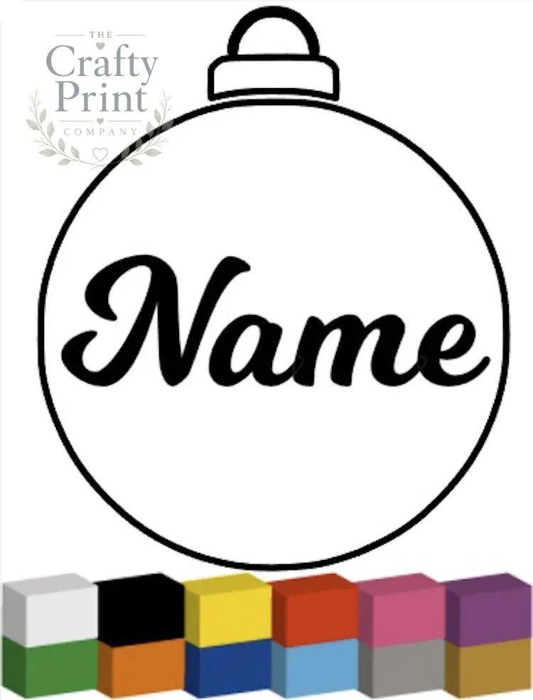 Vinyl Lettering (Name) V2 for Bauble Sticker - Decorative