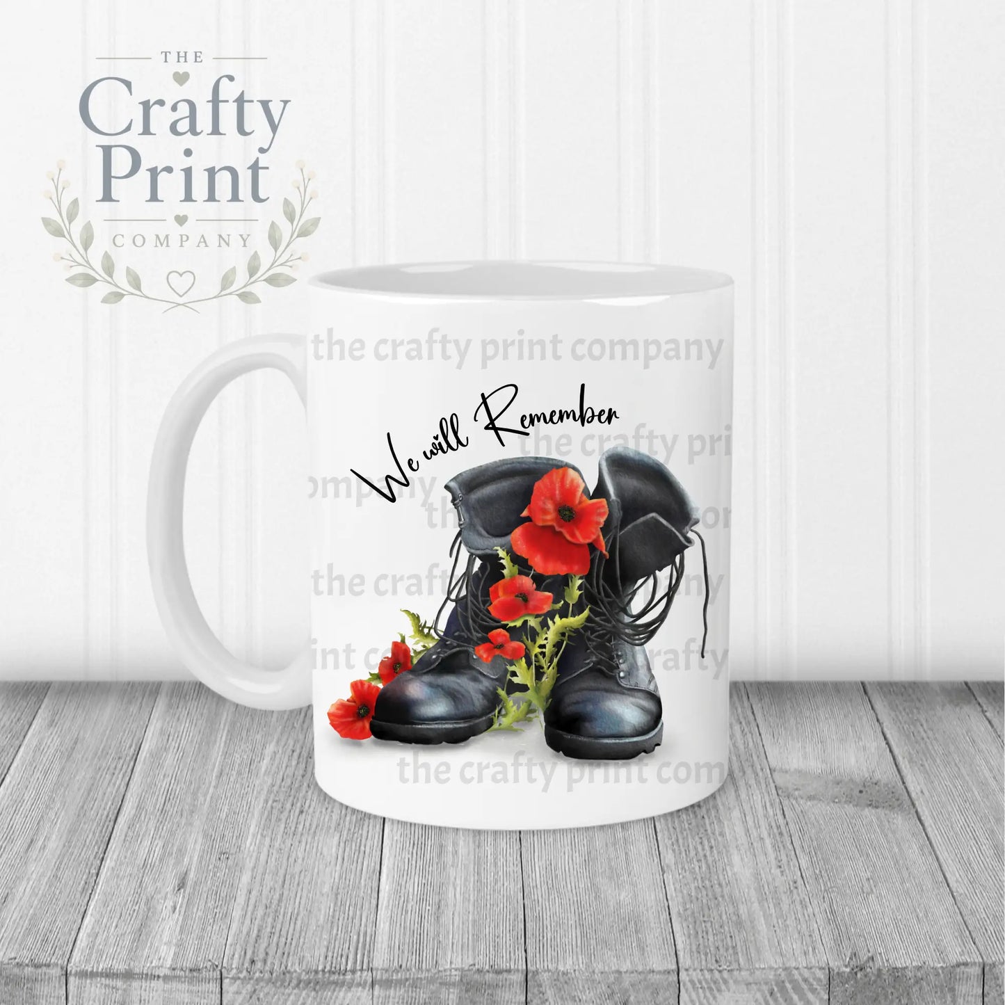 We Will Remember Remembrance Mug - White Handle & Inner