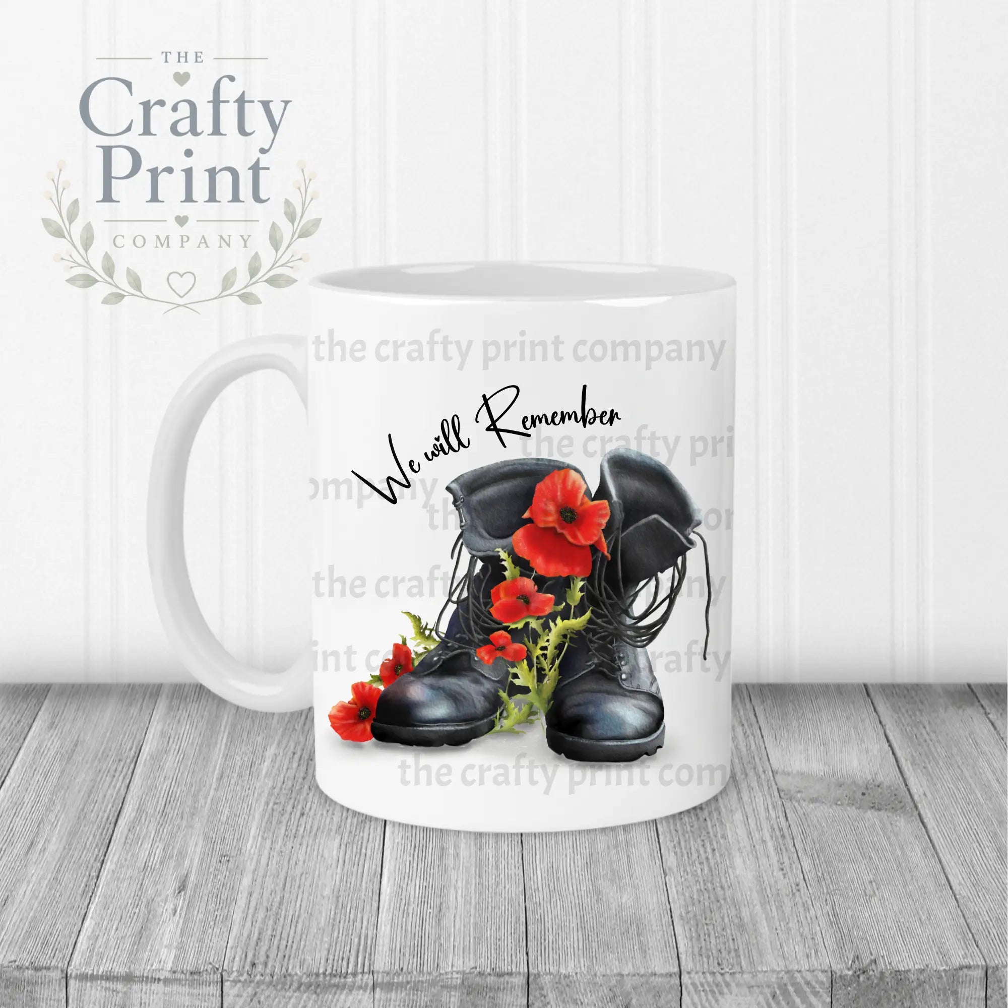 We Will Remember Remembrance Mug - White Handle & Inner