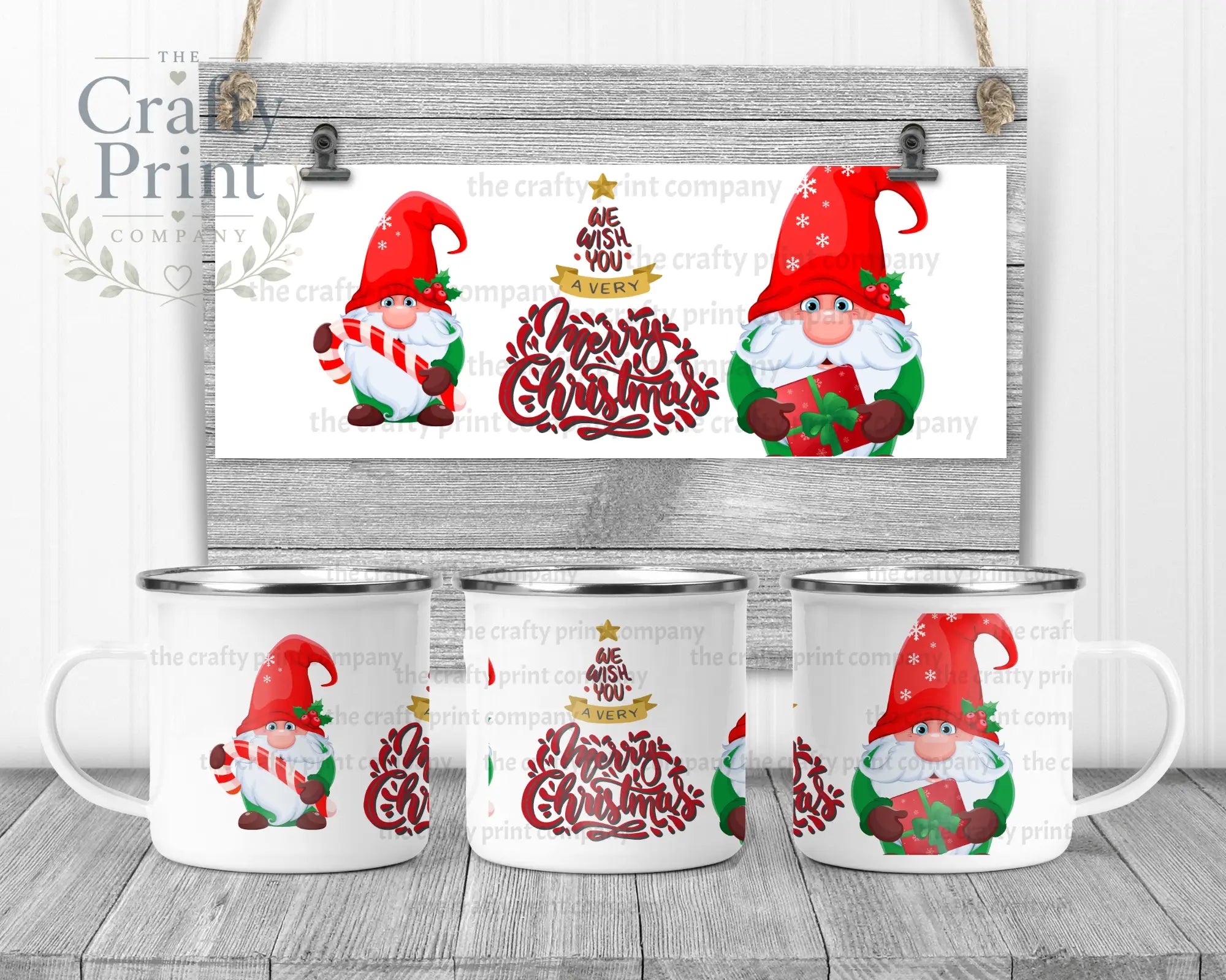 We wish you a very Merry Christmas Gnome Mug - Enamel - Mugs