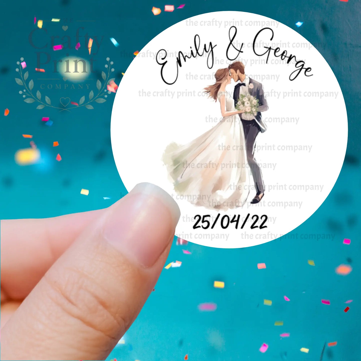 Wedding Couple Printed Sticker - Decorative Stickers