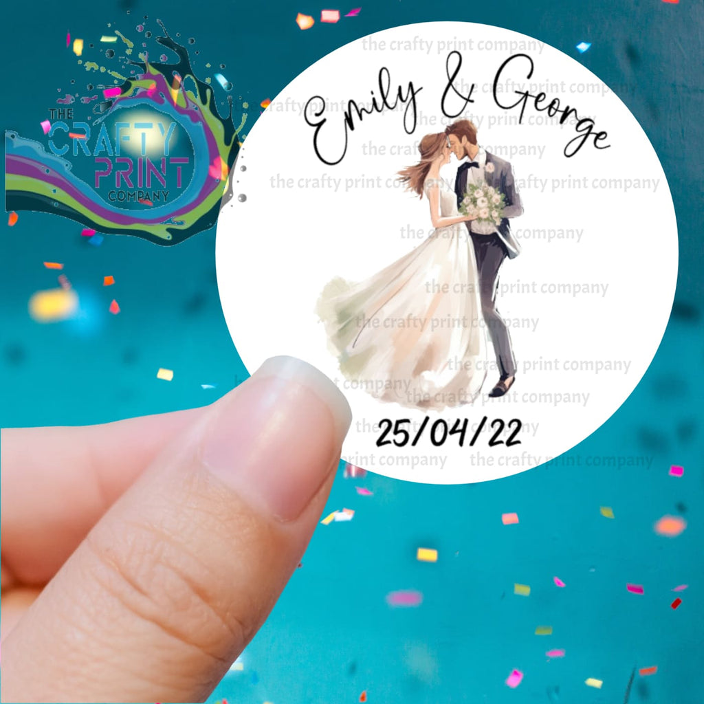 Wedding Couple Printed Sticker - Decorative Stickers