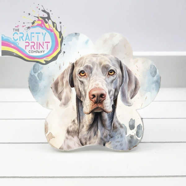 Weimaraner Acrylic Paw Print Car Vent Clip on Air Freshener