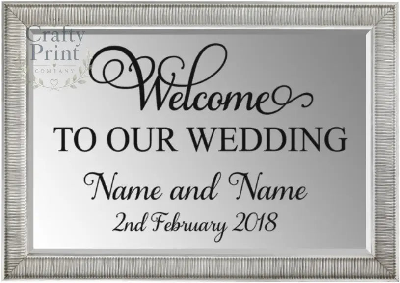 Welcome to our Wedding Personalised Vinyl Sticker